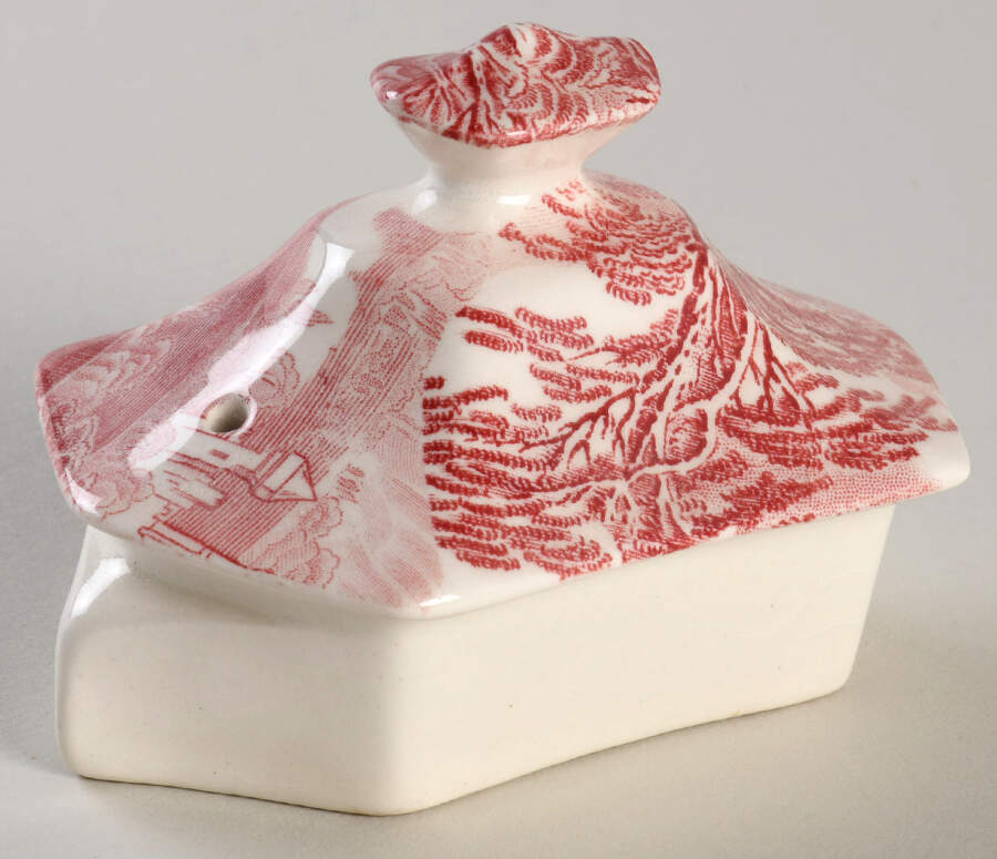 Jenny Lind Pink (Off White Background) Lid for Teapot by Royal Staffordshire-1