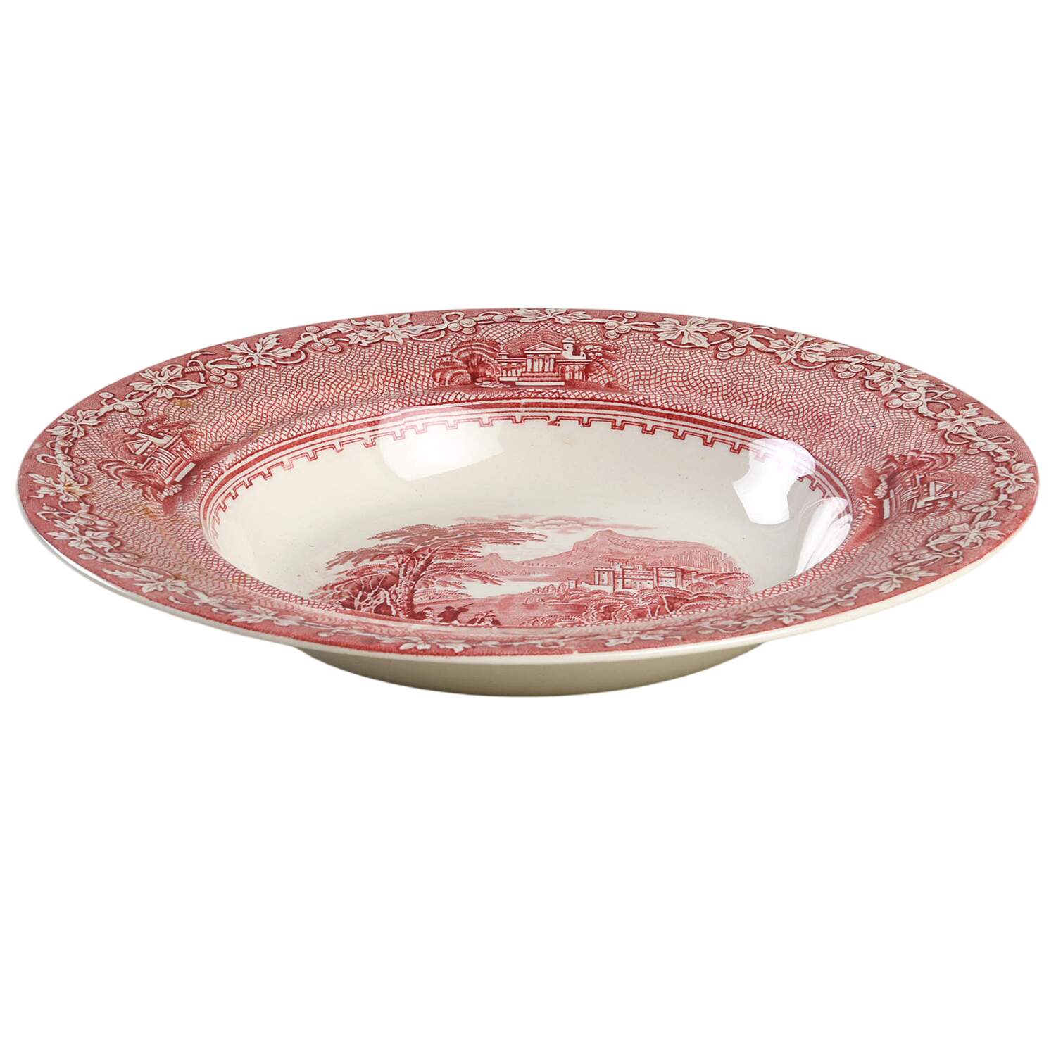 Jenny Lind Pink (Off White Background) Round Butter No Lid by Royal Staffordshire-1