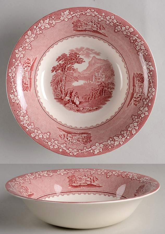 Jenny Lind Pink (Off White Background) 9" Round Vegetable Bowl by Royal Staffordshire-1