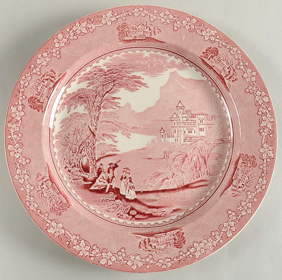Jenny Lind Pink (Off White Background) 12" Chop Plate (Round Platter) by Royal Staffordshire-1