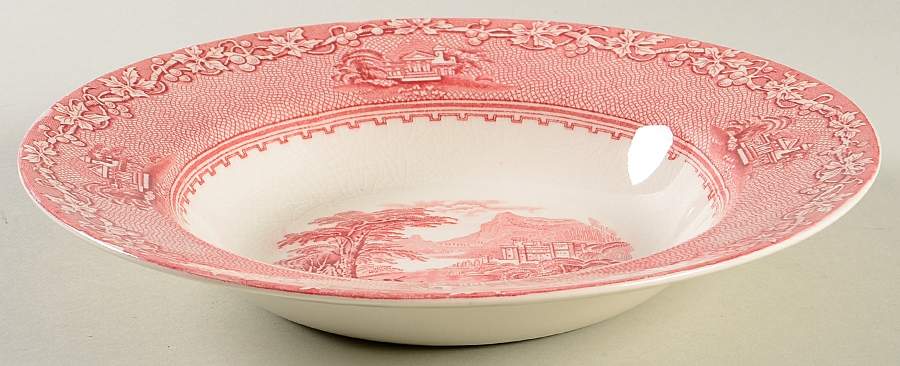 Jenny Lind Pink (Off White Background) Large Rim Soup Bowl by Royal Staffordshire-1