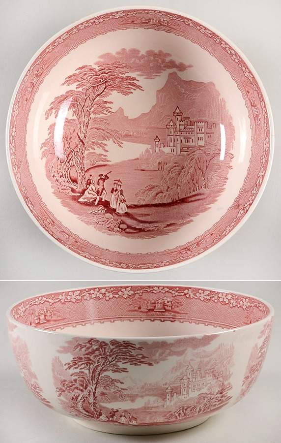 Jenny Lind Pink (Off White Background) 9" Mixing Bowl by Royal Staffordshire-1