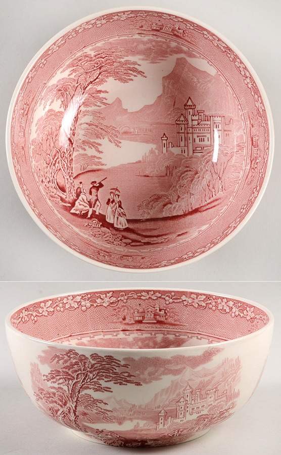 Jenny Lind Pink (Off White Background) 7" Mixing Bowl by Royal Staffordshire-1