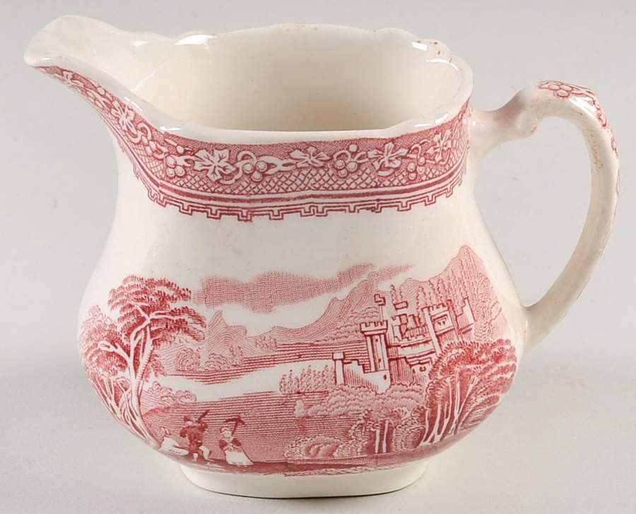 Jenny Lind Pink (Off White Background) Creamer by Royal Staffordshire-1