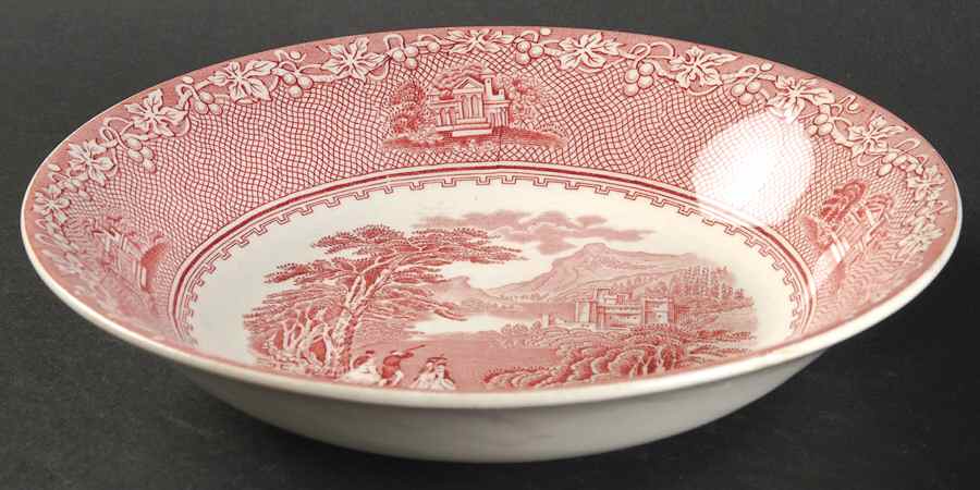 Jenny Lind Pink (Off White Background) Coupe Soup Bowl by Royal Staffordshire-1