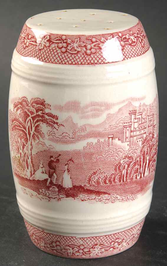 Jenny Lind Pink (Off White Background) Barrel Shape Salt Shaker by Royal Staffordshire-1