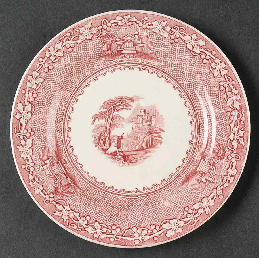 Jenny Lind Pink (Off White Background) Bread & Butter Plate by Royal Staffordshire-1