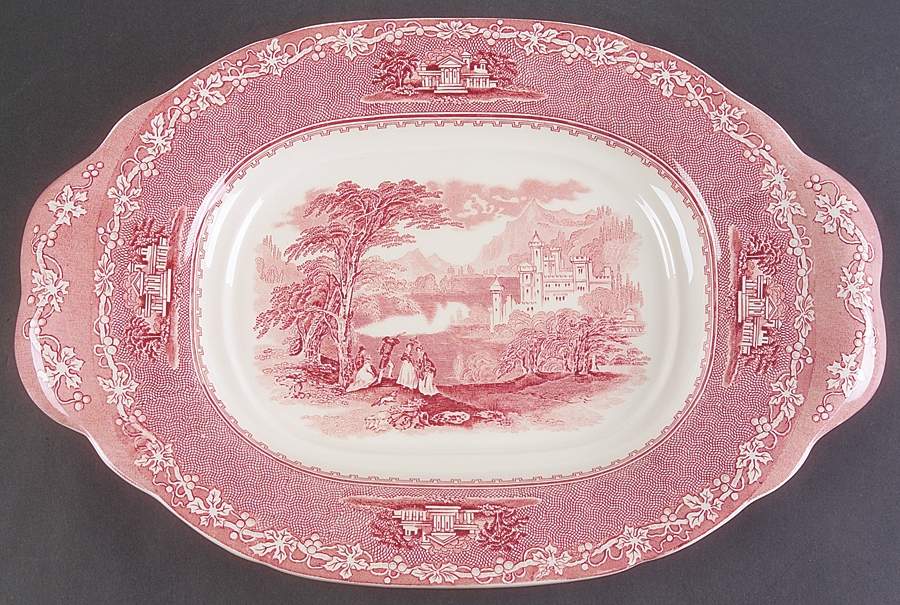 Jenny Lind Pink (Off White Background) Underplate for Tureen by Royal Staffordshire-1
