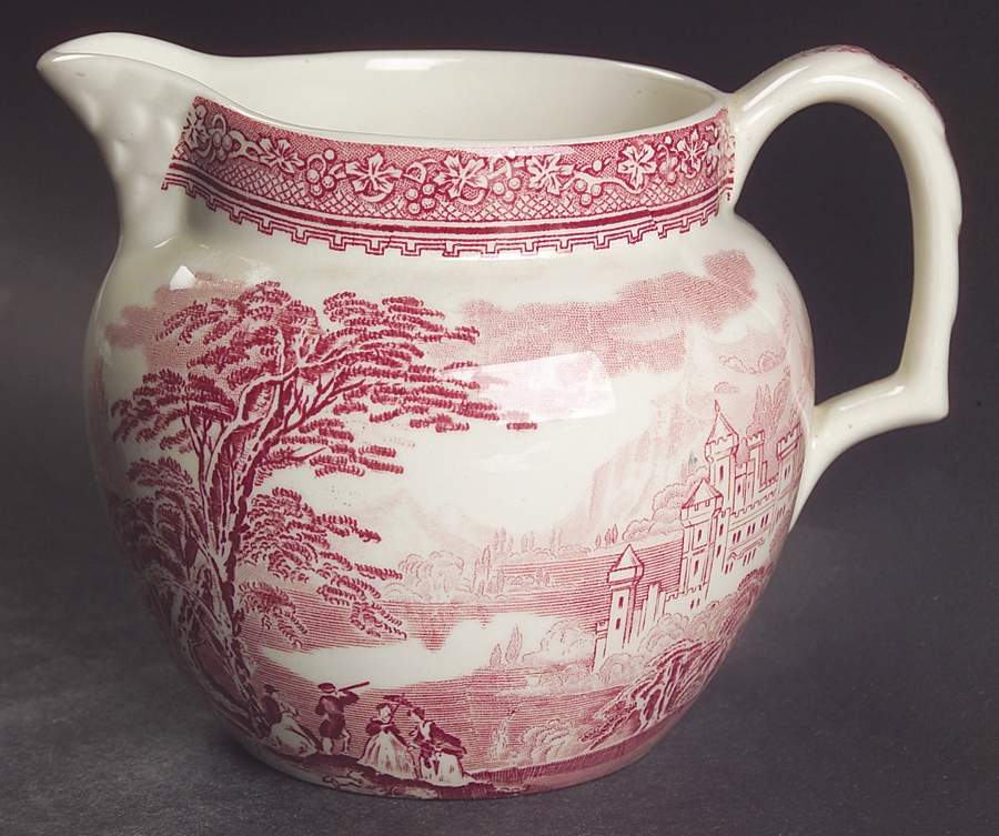 Jenny Lind Pink (Off White Background) 16 Oz Pitcher by Royal Staffordshire-1