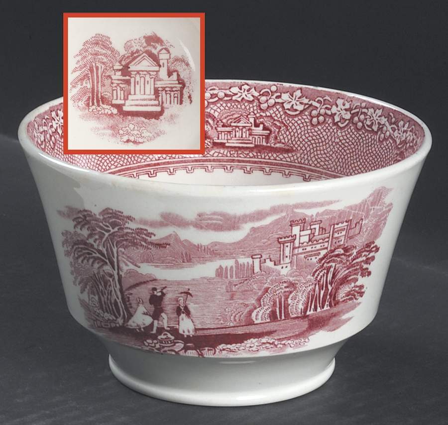 Jenny Lind Pink (Off White Background) Cranberry Bowl by Royal Staffordshire-1