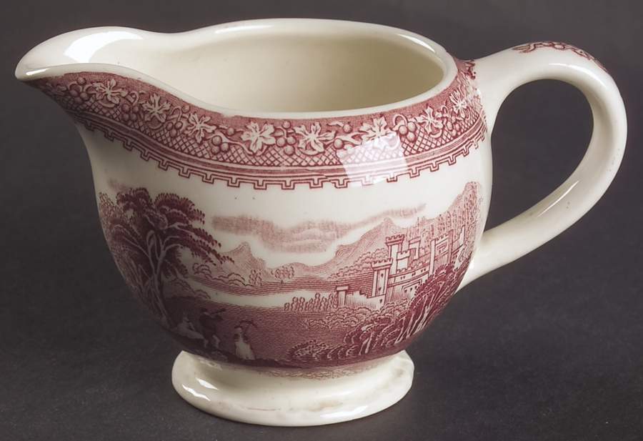 Jenny Lind Pink (Off White Background) Creamer by Royal Staffordshire-1