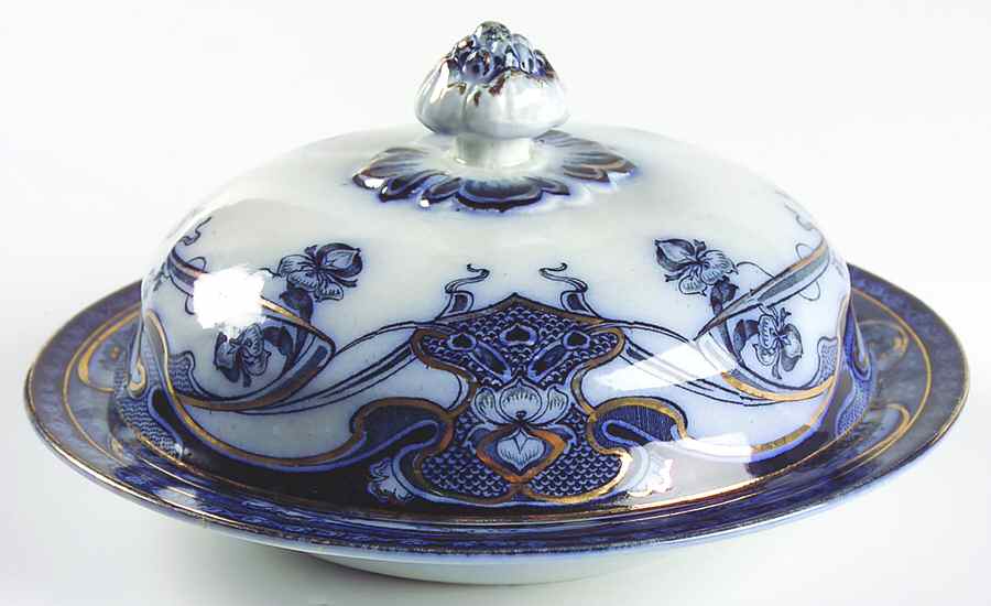 Renown Blue Round Covered Butter by Royal Staffordshire-1
