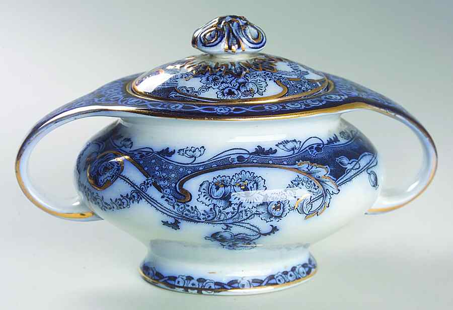 Renown Blue Sugar Bowl & Lid by Royal Staffordshire-1