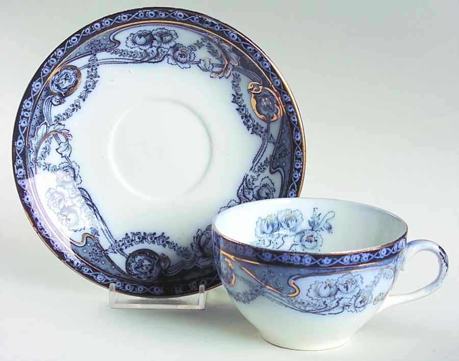 Renown Blue Flat Cup & Saucer Set by Royal Staffordshire-1