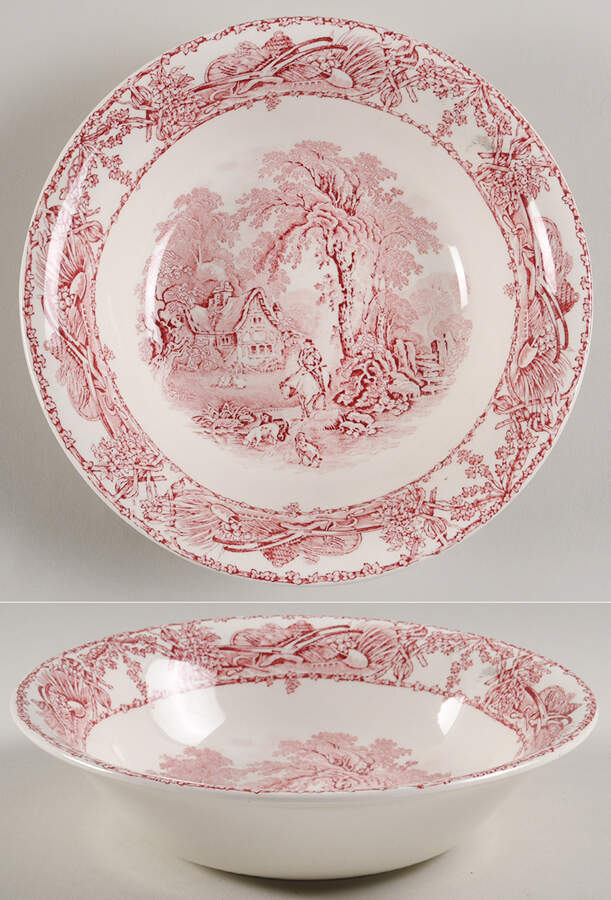 Rural Scenes Red (Round) 7" Round Vegetable Bowl by Royal Staffordshire-1
