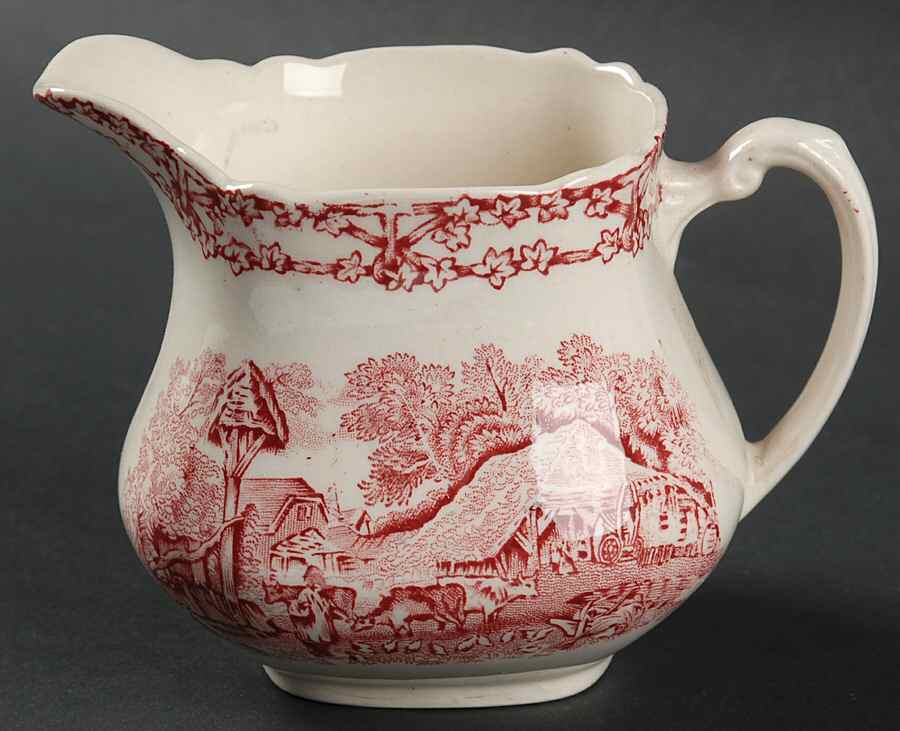 Rural Scenes Red (Round) Creamer by Royal Staffordshire-1