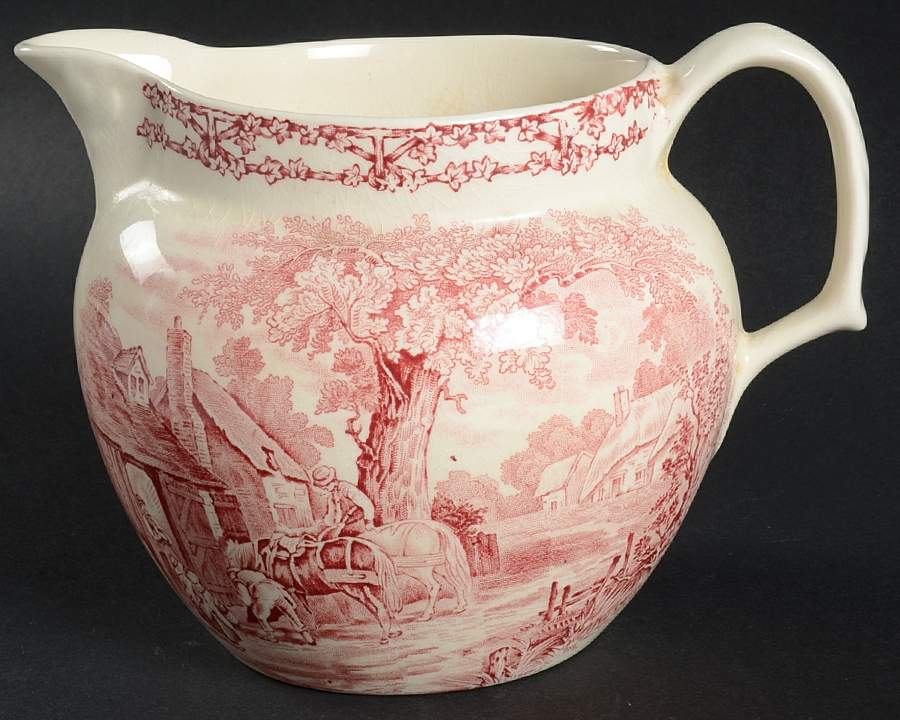 Rural Scenes Red (Round) 24 Oz Pitcher by Royal Staffordshire-1