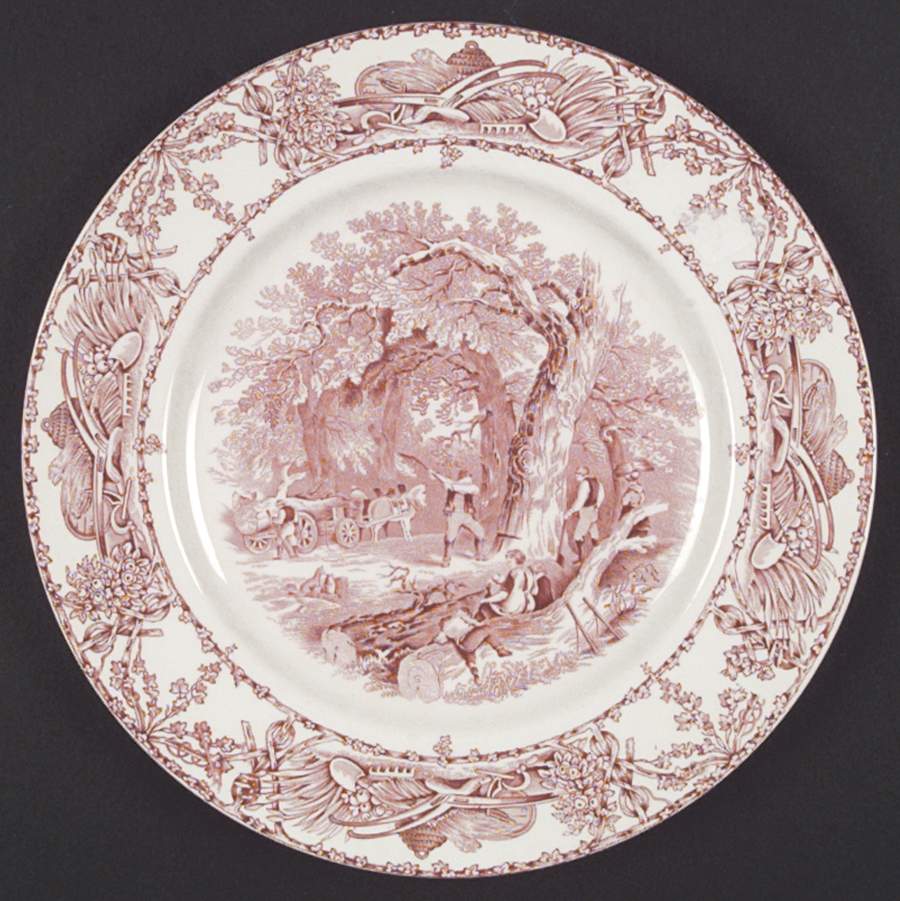Rural Scenes Red (Round) Dinner Plate by Royal Staffordshire-1