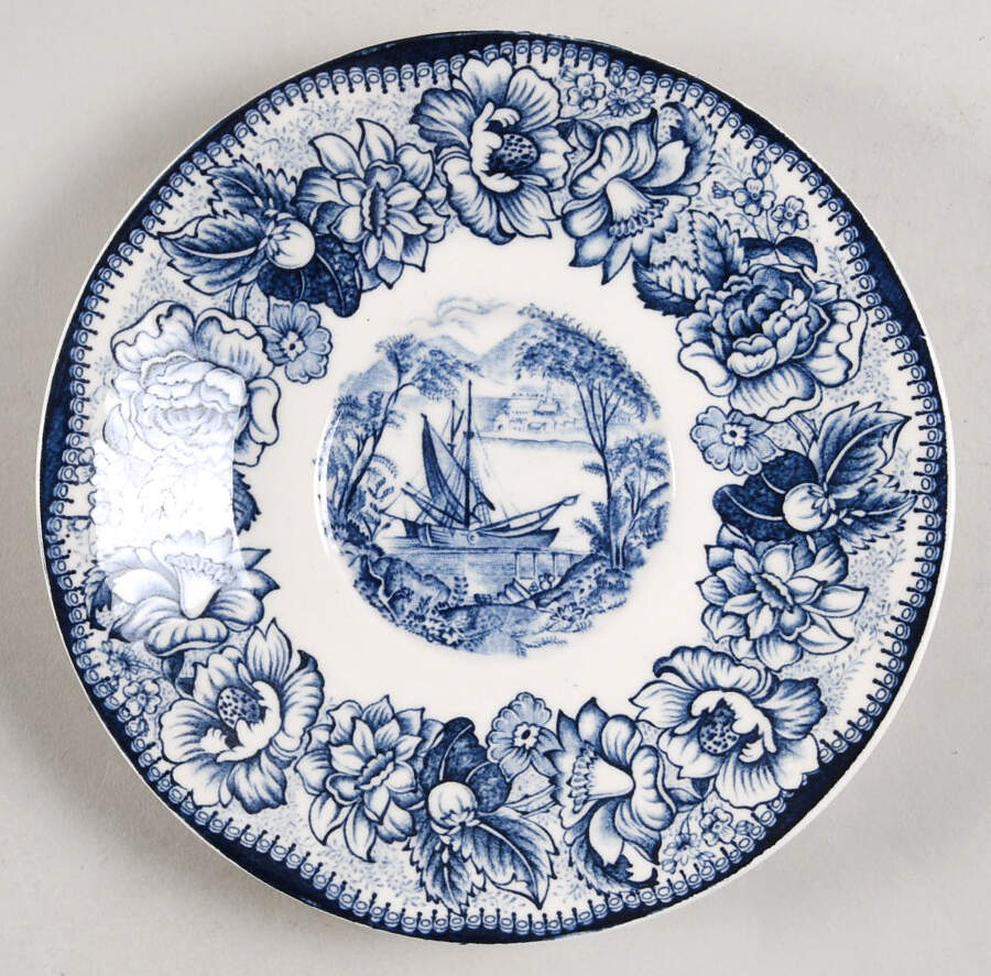 Safe Harbour Blue (White Background) Saucer by Royal Staffordshire-1