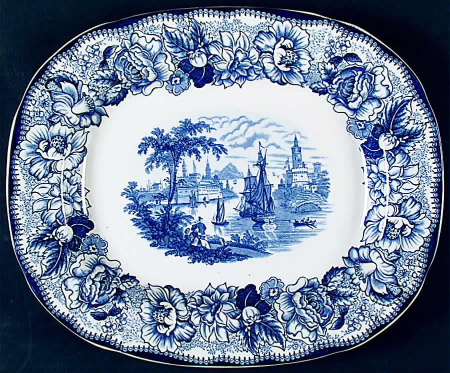 Safe Harbour Blue (White Background) 11" Oval Serving Platter by Royal Staffordshire-1