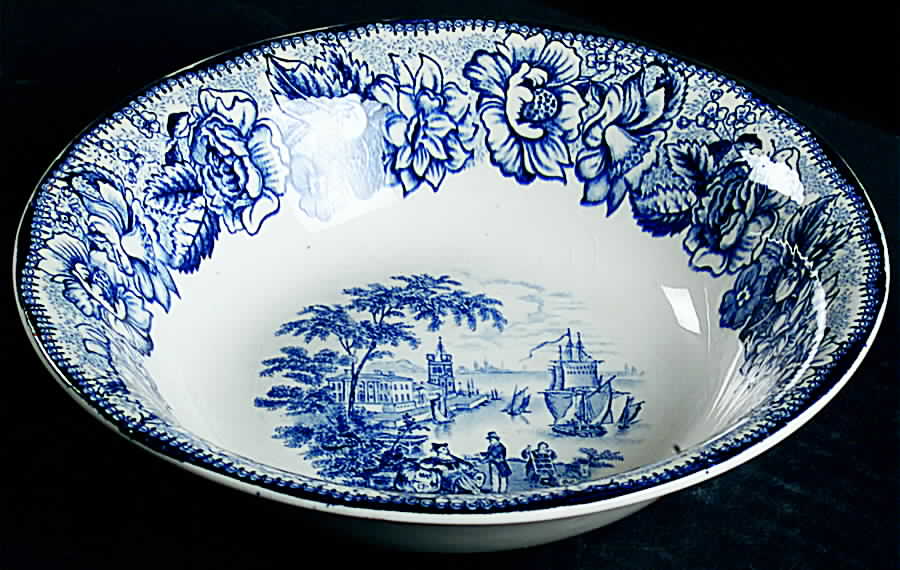 Safe Harbour Blue (White Background) 8" Round Vegetable Bowl by Royal Staffordshire-1