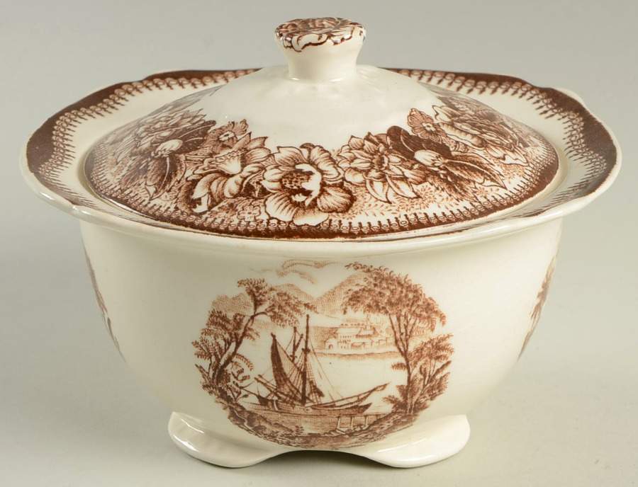 Safe Harbour Brown Sugar Bowl & Lid by Royal Staffordshire-1