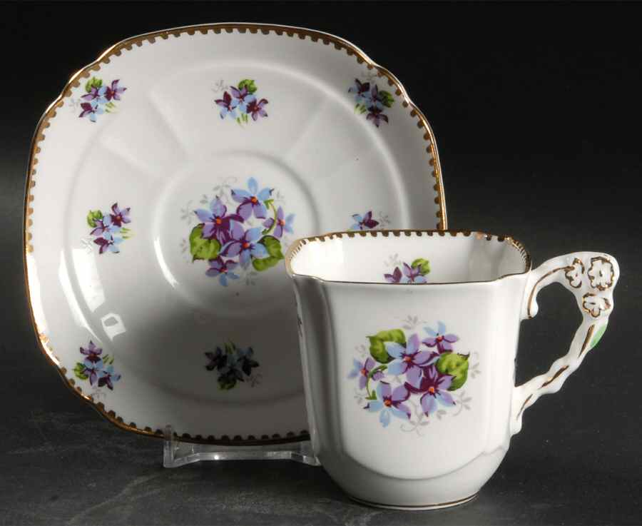 Sweet Violets Flat Cup & Saucer Set by Royal Staffordshire-1
