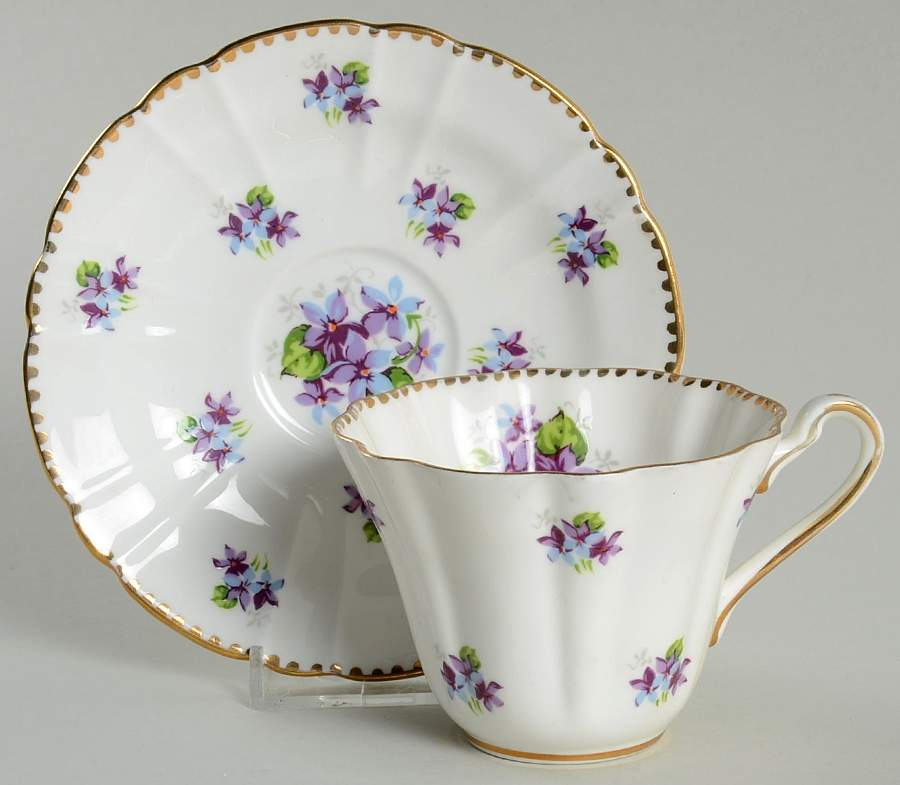 Sweet Violets Flat Cup & Saucer Set by Royal Staffordshire-1