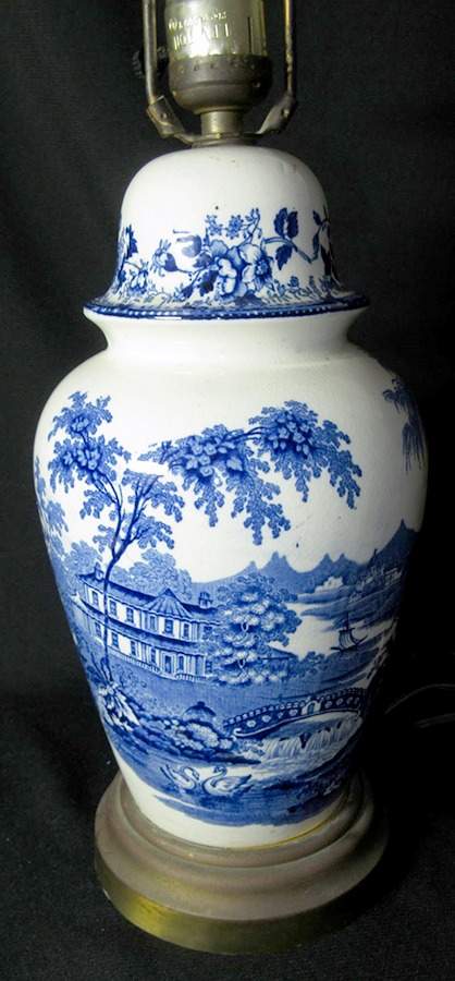 Tonquin Blue 23" Electric Lamp No Shade by Royal Staffordshire-1