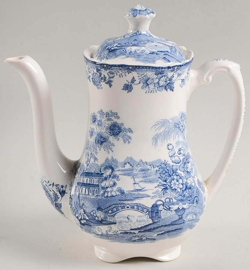 Tonquin Blue Coffee Pot & Lid by Royal Staffordshire-1