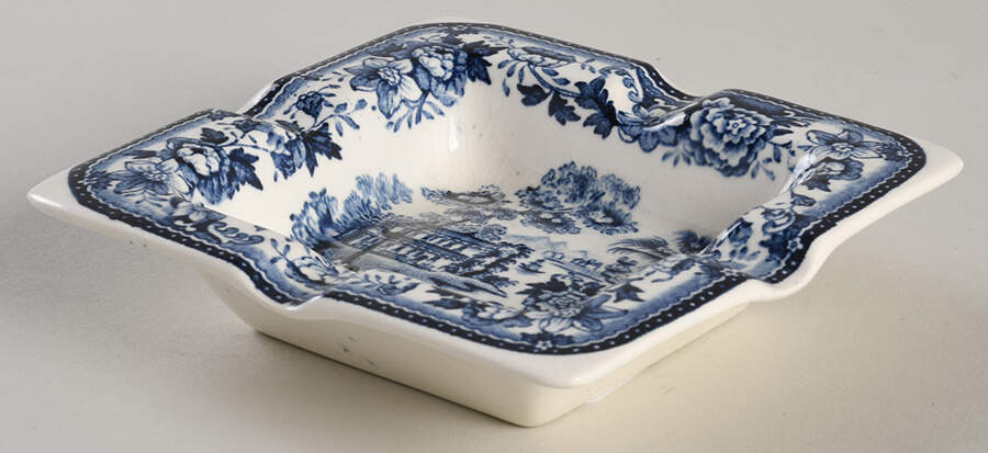 Tonquin Blue 4" Square Ashtray by Royal Staffordshire-1
