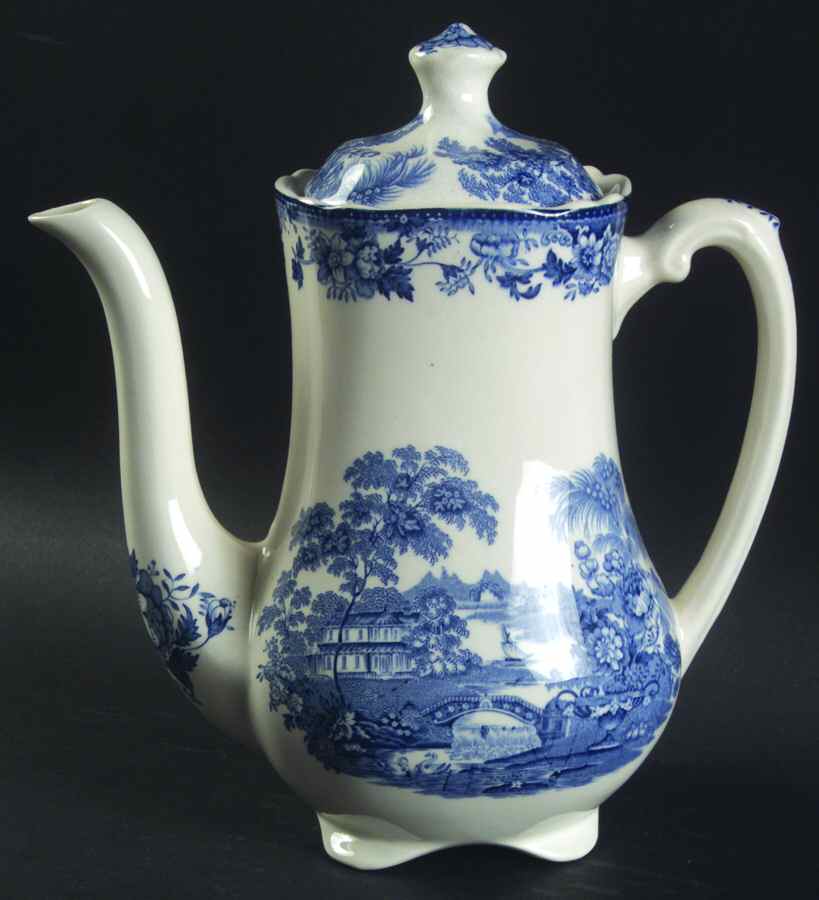 Tonquin Blue Coffee Pot & Lid by Royal Staffordshire-1