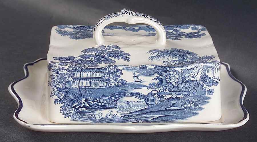 Tonquin Blue Rectangular Covered Butter by Royal Staffordshire-1