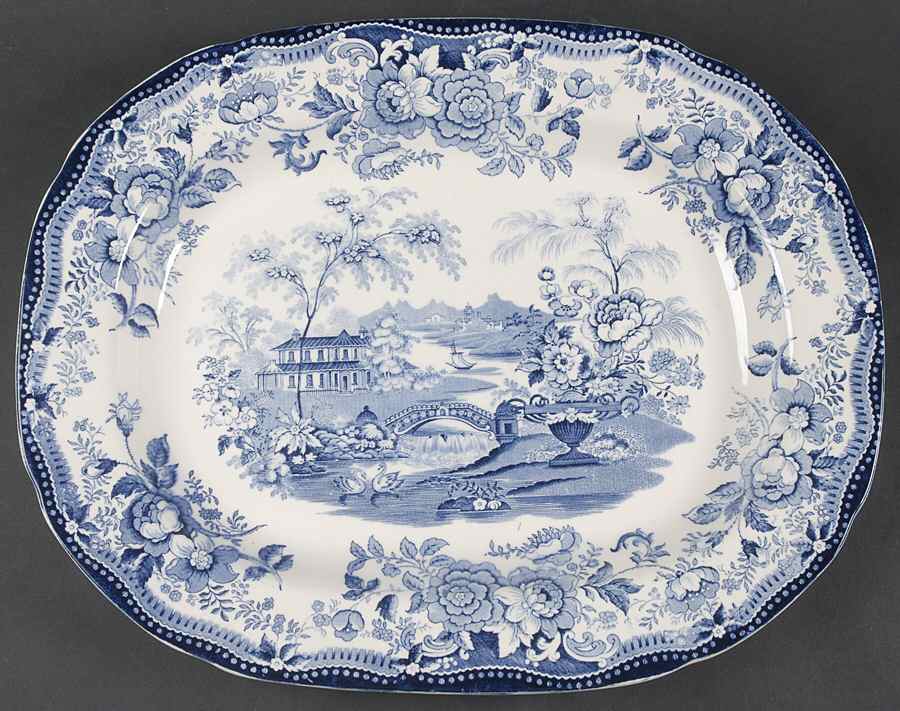 Tonquin Blue 15" Oval Serving Platter by Royal Staffordshire-1