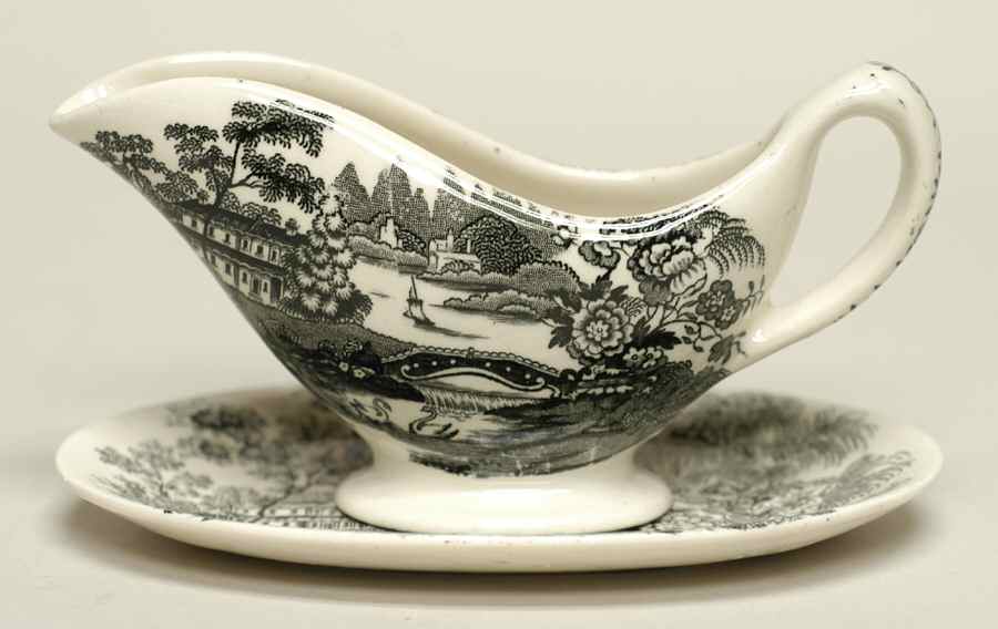 Tonquin Black Individual Gravy Boat & Plate by Royal Staffordshire-1