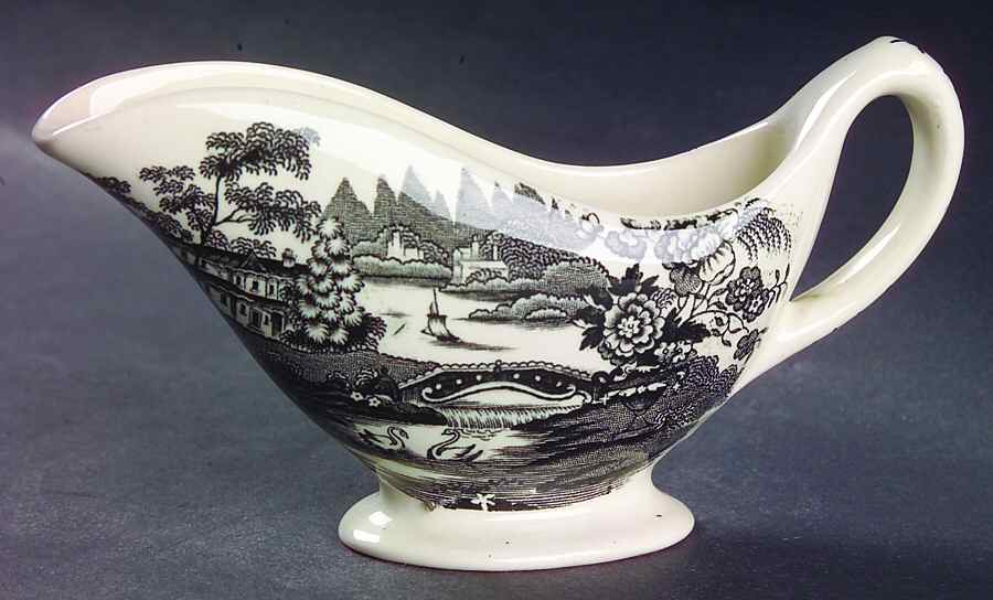 Tonquin Black Individual Gravy Boat by Royal Staffordshire-1