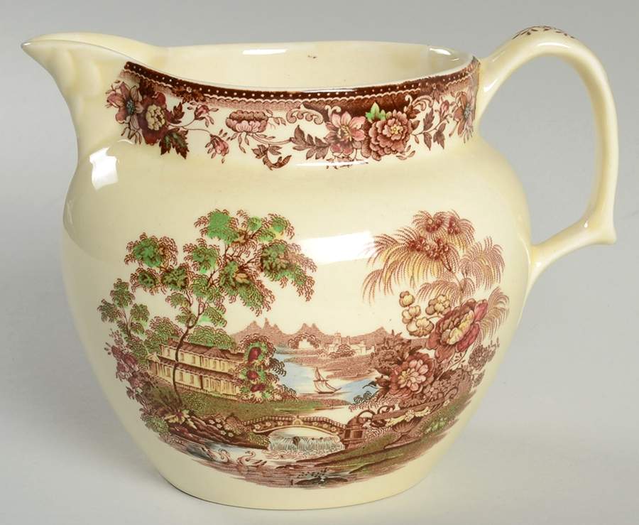 Tonquin Brown Multicolor (Cream) 30 Oz Pitcher by Royal Staffordshire-1