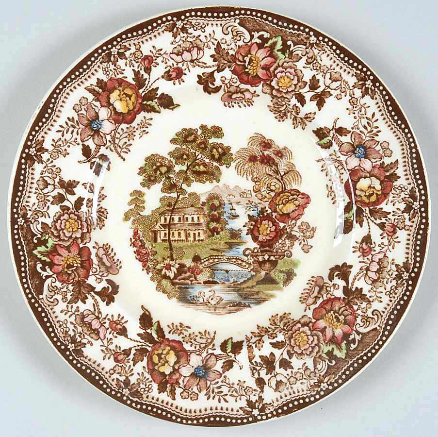 Tonquin Brown Multicolor (Cream) Bread & Butter Plate by Royal Staffordshire-1