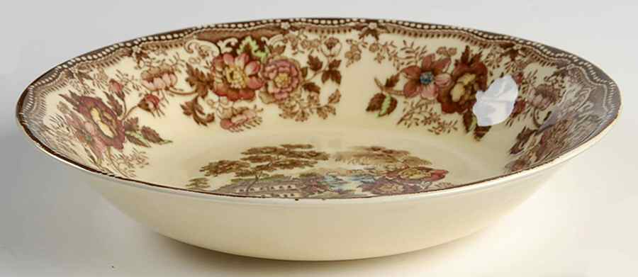 Tonquin Brown Multicolor (Cream) Coupe Soup Bowl by Royal Staffordshire-1