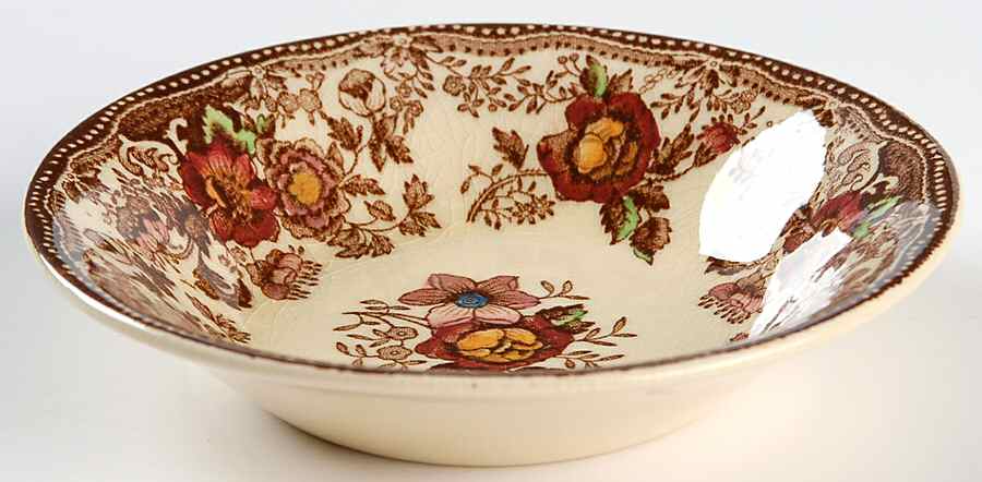 Tonquin Brown Multicolor (Cream) Fruit/Dessert (Sauce) Bowl by Royal Staffordshire-1