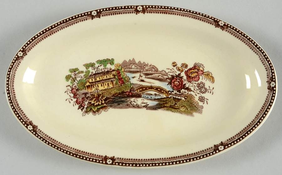 Tonquin Brown Multicolor (Cream) Relish/Gravy Underplate by Royal Staffordshire-1