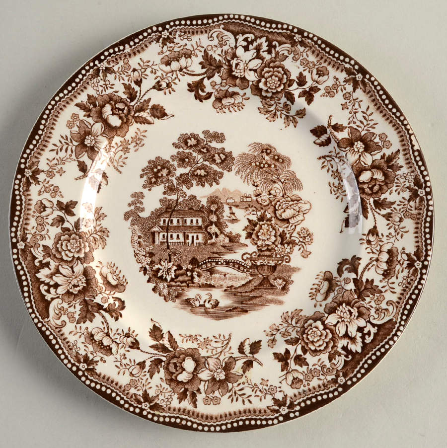 Tonquin Brown Multicolor (White) Salad Plate by Royal Staffordshire-1