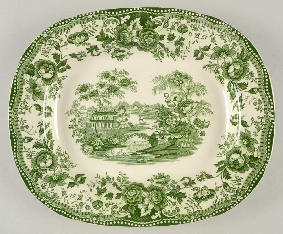 Tonquin Green 11" Oval Serving Platter by Royal Staffordshire-1
