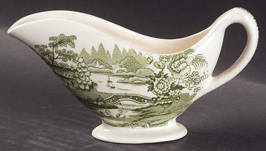 Tonquin Green Individual Gravy Boat No Underplate by Royal Staffordshire-1