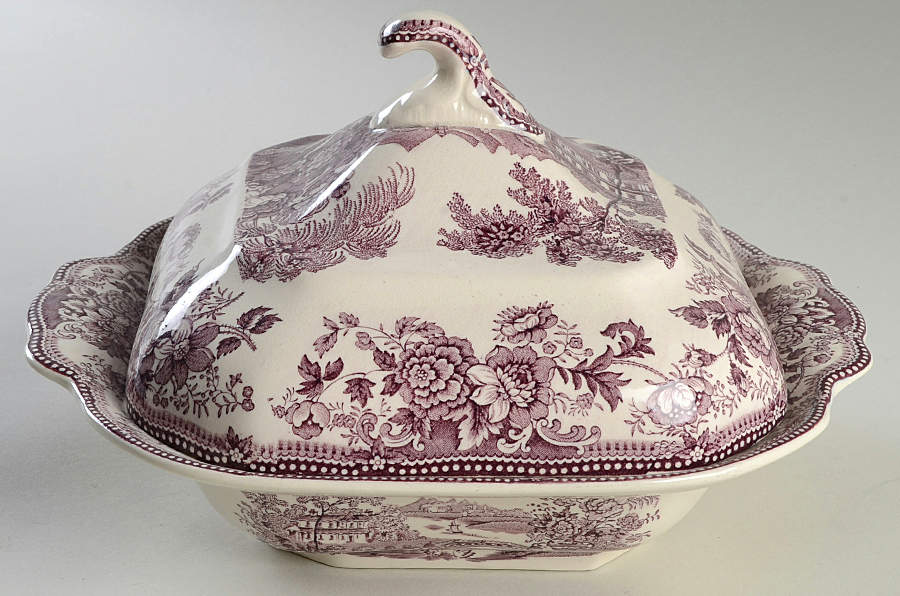 Tonquin Plum Square Vegetable No Lid by Royal Staffordshire-1