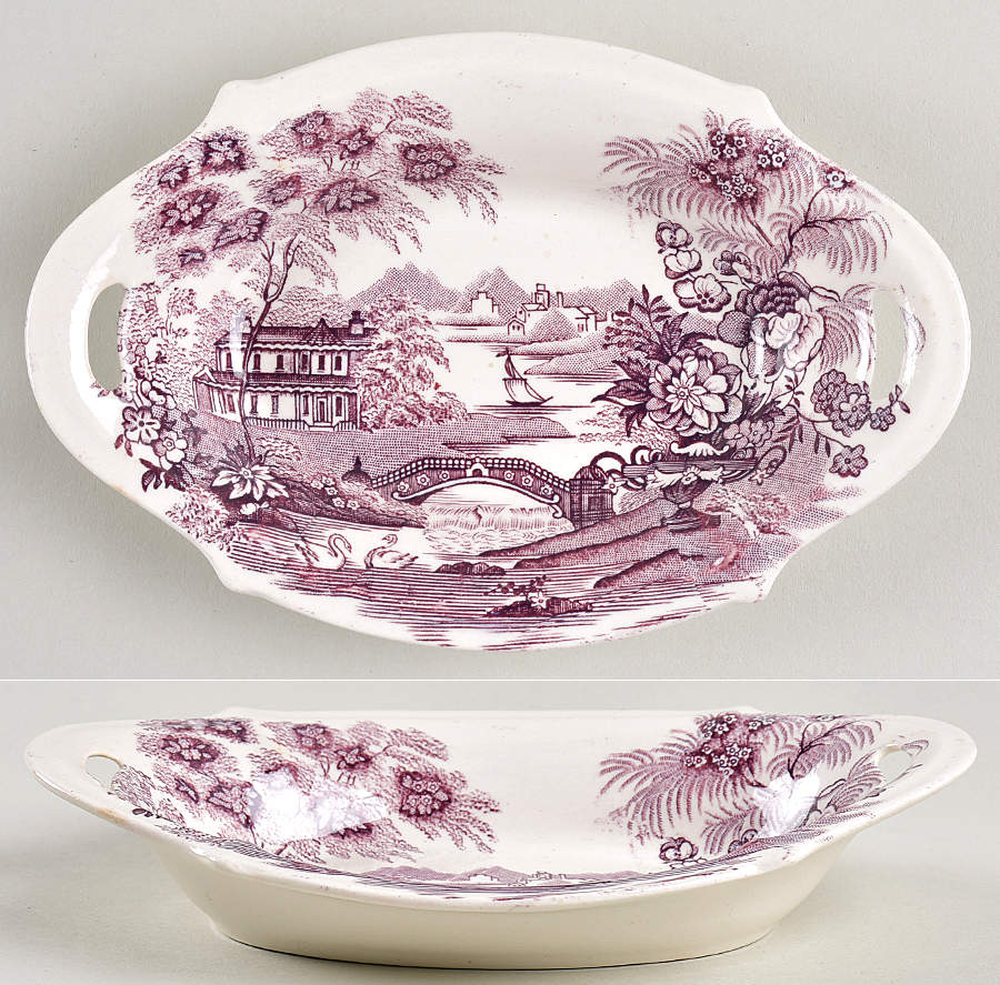 Tonquin Plum 6" Bon Bon by Royal Staffordshire-1