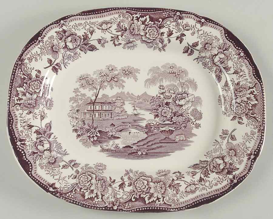 Tonquin Plum 13" Oval Serving Platter by Royal Staffordshire-1