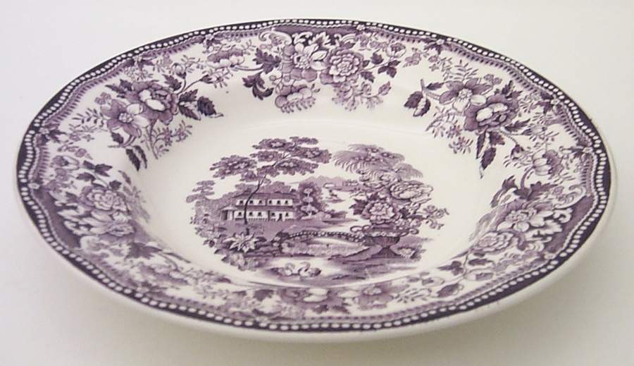 Tonquin Plum Rim Soup Bowl by Royal Staffordshire-1