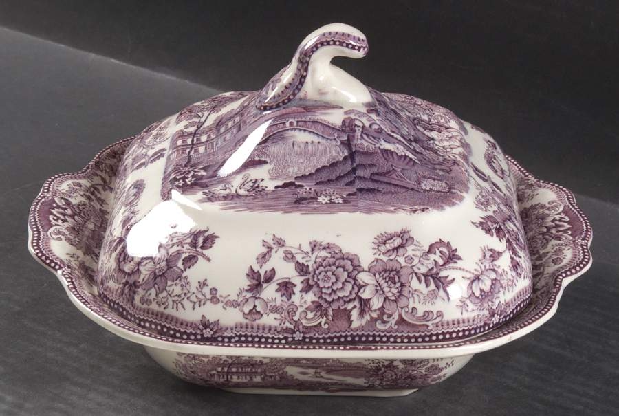 Tonquin Plum Square Covered Vegetable by Royal Staffordshire-1