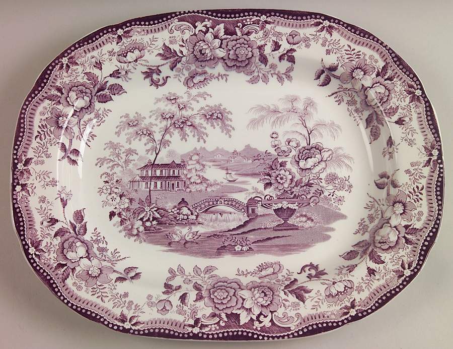 Tonquin Plum 15" Oval Serving Platter by Royal Staffordshire-1